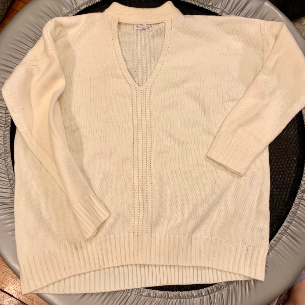 Cutout white sweater
